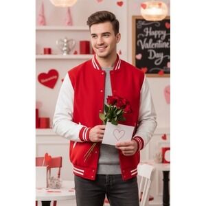 New Men's XXL Premium Classic Snap Button Baseball Letterman Varsity Jacket